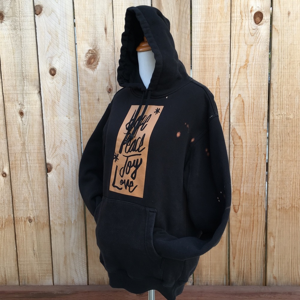 🔴 Hope Peace Joy Love Black Hoodie - Picture 6 of 8